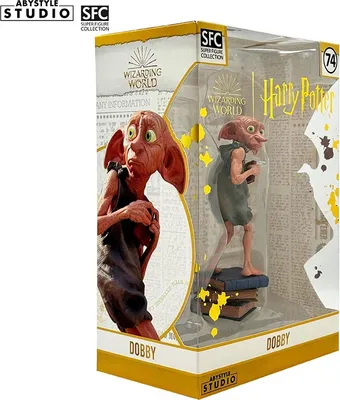 A product shot of a Dobby figure in its packaging, with the Harry Potter branding visible.