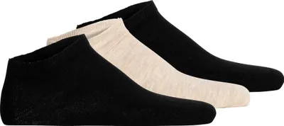 Produktbild von Hudson Uni Sneakersocken, 3er Pack - Easy, Komfortbund, kurze Socken, einfarbig Schwarz/Beige 43-46
