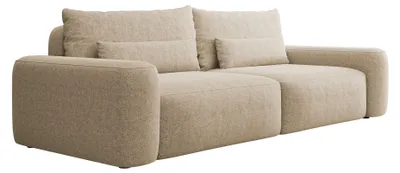 Produktbild von Selsey Carnos - 3-Sitzer Schlafsofa, beiger Chenille-Stoff, schwarze Beine