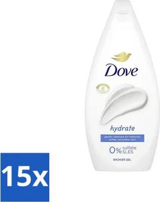 Image de Gel douche Dove Hydrate – Sans sulfate – 250 ml - Pack économique - 15 pièces