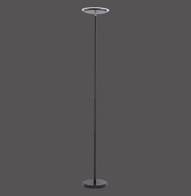 Zdjęcie produktu dla Lampa podłogowa LED - nikiel - biały - żelazo - tworzywo sztuczne - wys. 181 cm - ściemnialna