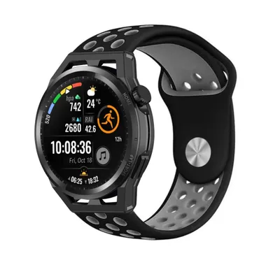 Produktbild von Strap-it Huawei Watch GT Sportarmband (Schwarz/Grau)