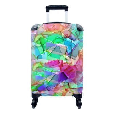 Produktbild von MuchoWow® Koffer Handgepäck Trolley Rollkoffer Kleine Reisekoffer mit 4 Rollen - Abstrakte Scherben - Cabin Size < 55x40x23 cm & 55x40x20 cm - Fotokoffer - Kabinenkoffer - Boardgepäck - Reise-Box - Reisekoffer - Reisegepäck - Koffer mit Bild - Trolley für Kinder