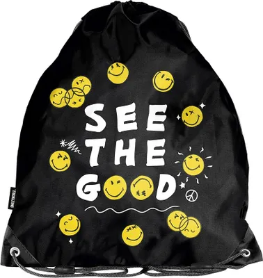 Produktbild von Paso | Sportbeutel SMILEY WORLD - Schwarz - Robustes Design - Ideal für Kinder und Eltern
