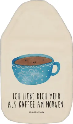 Produktbild von Mr. & Mrs. Panda Wärmflasche Kaffee Tasse - Weiß - Geschenk, Wärmeflasche, Lustige Sprüche, Flauschige, gummi, Glücklich, Genuss, Wärmflaschen mit Bezug, Geschmack, Liebe