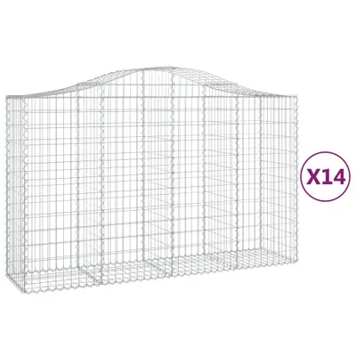 Produktbild von vidaXL Gabionen mit Hochbogen 14Stk. 200x50x120/140cm Verzinktes Eisen