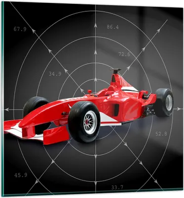 Produktbild von Bilder auf glas - Formel F1 Auto Geschwindigkeit - 70x70cm - Glasbilder - Wandbilder - Kunstdruck - zum Aufhängen bereit - Wanddekoration aus Glas - Glas Bilder - Wandbild auf Glas - GAC70x70-2255