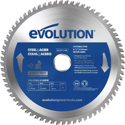 Image de Lame de scie en acier Evolution 210 mm TCT pour scies à onglet