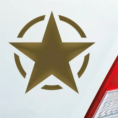 Produktbild von Auto Aufkleber US Army Stern USA Amerika America 10,2x9,7 cm Gold Sticker Heckscheibenaufkleber
