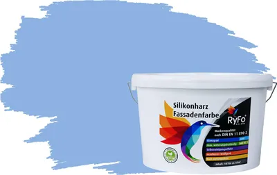 Produktbild von RyFo Colors Silikonharz Fassadenfarbe Lotuseffekt Trend Meerwasserblau 10l - bunte Fassadenfarbe, weitere Blau Farbtöne und Größen erhältlich, Deckkraft Klasse 1