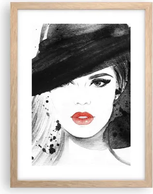 Produktbild von Gerahmtes Poster - Rahmen in heller Eiche - Frau Gesicht Lippen - 30x40 cm - Wand Bild - Wanddeko - Wandbilder - Wandposter - Bilderrahmen - Bilder - Kunstdruck - Wandbild - P2NPA30x40-3916