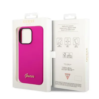 Produktbild von Guess GUHCP14LSLSMF iPhone 14 Pro 6,1" Fuchsia/Fuchsia Hartschale Silikon Vintage Gold Logo Schutzhülle