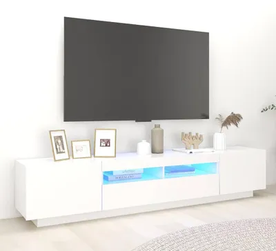 Produktbild von vidaXL TV-Schrank mit LED-Leuchten Weiß 200x35x40 cm