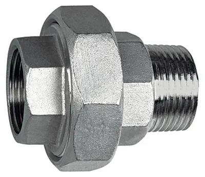 Produktbild von Riegler Lösb. Doppelgewindenippel, IG/AG, kon. dichtend, G 1/4, ES 1.4408