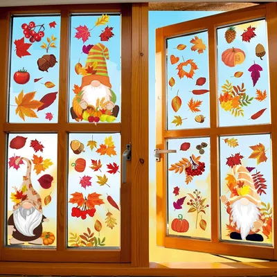 Produktbild von Herbstliche Fensteraufkleber für Thanksgiving
