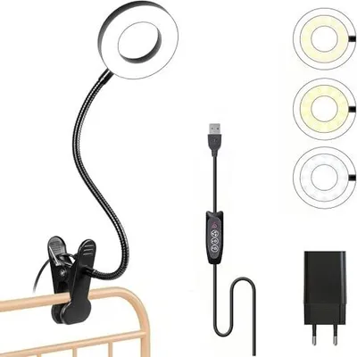 Zdjęcie produktu dla Lampa biurkowa LED zaciskowa ściemnialna 48 diod do czytania pracy