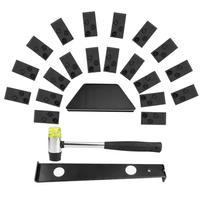 Produktbild von Laminat Verlegeset,laminat werkzeug,Professionelle Vinyl Bodenbelag Werkzeuge-Schlagklotz, 32-teiliger Set kleiner Haken, 30mm Hammer