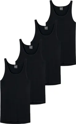 Produktbild von SCHIESSER Herren Unterhemd 4er Pack - Sport-Jacke, Original Feinripp Schwarz L