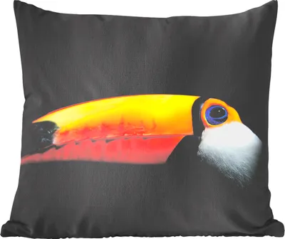 Produktbild von MuchoWow® Zierkissen Sofakissen Wohnzimmer Dekokissen 40x40 cm Tukan - Vogel - Schnabel - Foto Kissen - Schlafzimmer Dekoration