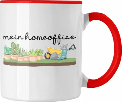 Produktbild von Trendation - Mein Homeoffice Tasse Gärtner Geschenk Rentner Rentnerin Lustig Hobbygärtner Geschenkidee (Rot)