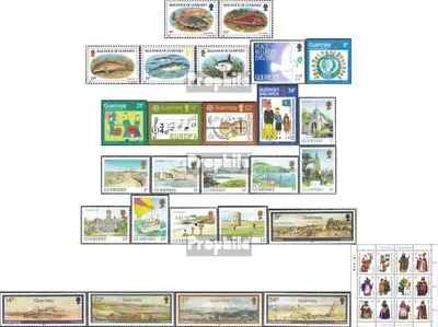 Produktbild von Briefmarken GB - Guernsey 1985 Mi 314-351 (kompl.Ausg.) Jahrgang 1985 komplett postfrisch Fische