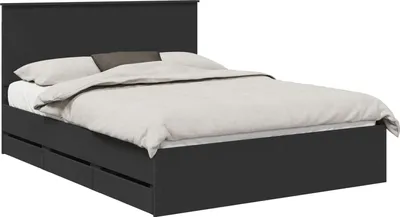 Obrázok produktu pre vidaXL Rám postele so zásuvkami čierny 150 x 200 cm