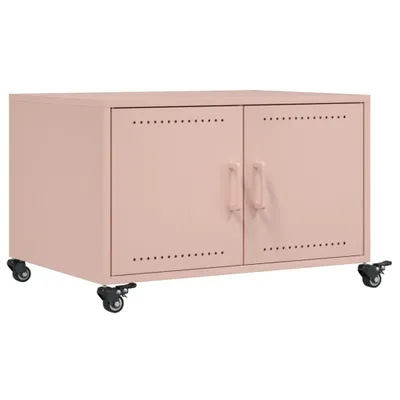 Image de vidaXL Table basse rose 68x50x43,5 cm Acier