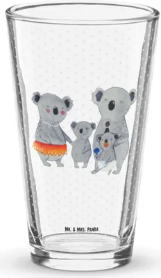 Produktbild von Mr. & Mrs. Panda Longdrinkglas Koala Familie - Transparent - Geschenk, Cocktailglas, Glas, Trinkglas, Wasserglas, Papa, Kinder, Bierglas, Family, Muttertag, Tumbler