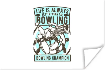Produktbild von MuchoWow® Poster Bowling - Sport - Jahrgang 180x120 cm - Fotoplakat