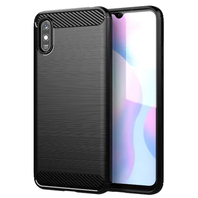 Produktbild von Carbon Shield TPU Hülle für Xiaomi Redmi 9A - Schwarz KP9441