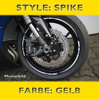 Immagine prodotto di Adesivo sul bordo del cerchio ""Spike"", giallo, larghezza 7 mm