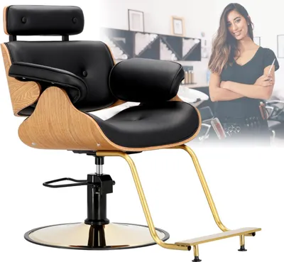 Obrázek produktu pro Křeslo pro kadeřníka Ankara Hydraulický otáčivý do kadeřnického salonu chromovaný podnožek kadeřnické židle