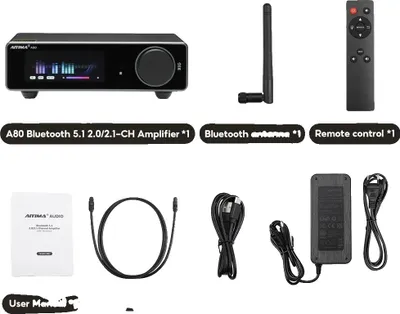 Obrázek produktu pro Výkonový zesilovač, připojení Bluetooth, vysoce výkonný zvuk, A80 s 48 V 5 A EU