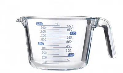 Glas-Messbecher 1000 ml mit Skala, mikrowellengeeignet