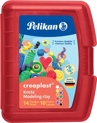 Produktbild von Pelikan Kinderknete Creaplast 14er Kunststoffbox rot