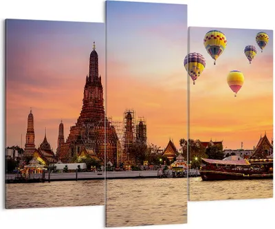 Produktbild von Bild auf Leinwand - Leinwandbild - Tempel Asien - 130x100cm - Wand Bild - Wanddeko - Wandbilder - Leinwanddruck - Bilder - Kunstdruck - Wanddekoration - Leinwand bilder - Wandkunst - CB130x100-3437