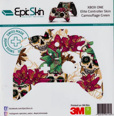 Produktbild von XBOX ONE Elite Controller Skin - Design Aufkleber Skull Flower White