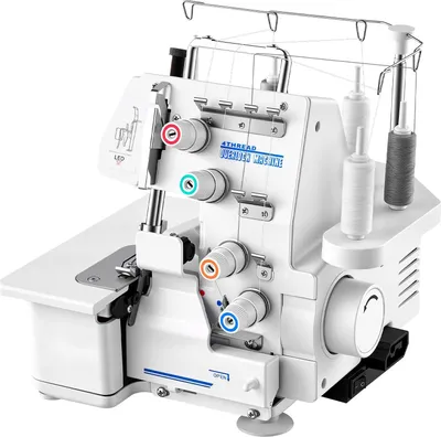 Zdjęcie produktu dla Overlock – 3-/4-nitkowy – 1250 ściegów/min – oświetlenie LED – mocne stopki z przyssawkami – solidna metalowa rama – do różnych rodzajów tkanin – biały