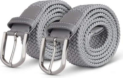 Immagine prodotto di cintura elastica hemmy (confezione da 2) 85cm cintura intrecciata "argento" molte varianti - cintura in tessuto elastico cintura elastica senza fori unisex