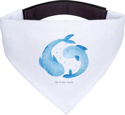 Produktbild von Mr. & Mrs. Panda Hundehalstuch M Sternzeichen Fische - Weiß - Geschenk, Halstuch, Fisch, Geburtstag März, Hund, Hunde, Februar, Sternbild, Für, Tuch, Hunde-Halstuch