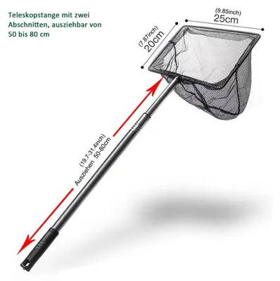 Zdjęcie produktu dla Teleskopowy podbierak, stal nierdzewna, 50-84 cm, składany, dla wędkarzy