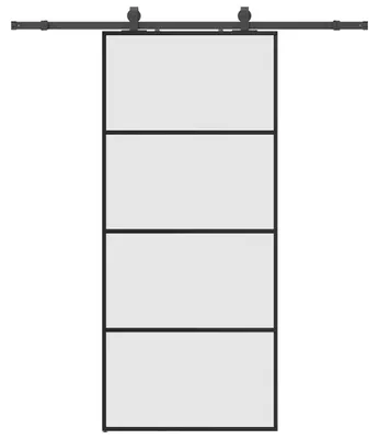 Produktbild von vidaXL Schiebetür mit Beschlag Schwarz 90x205 cm ESG-Glas