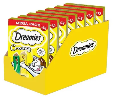 Produktbild von Dreamies Creamy 7x120g Cremige Leckerlis für Katzen mit Käse und Katzenminze