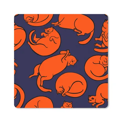 Produktbild von MuchoWow® Mauspad Mousepad Schlafend - Katze - Muster 30x30 cm - Mousepads - Maus Mat - Pad - Mausunterlage - Gaming