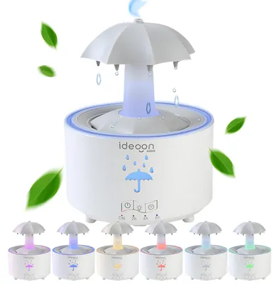 Produktbild von Aroma Diffuser 300ml mit Regenlampe – Schirm Design, 7 Farben LED, Timer & Fernbedienung, Luftbefeuchter zur Aromatherapie & beruhigende Atmosphäre
