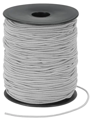 Elastisches Gummiband 100 m, 1,5 mm, Latex, Grau
