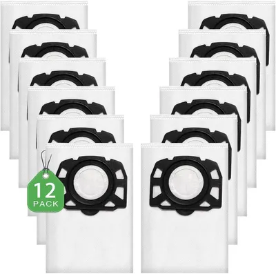 Productafbeelding van PromoHome® 12 stuks stofzuigzakken, compatibel met Kärcher WD4, WD5, WD6, MV4, MV5, MV6 - Vliesstofzuigzakken voor nat- en drooggebruik
