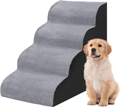 Produktbild von 3-stufige Hundeleiter für Bett und Sofa mit waschbarer Bezugshülle