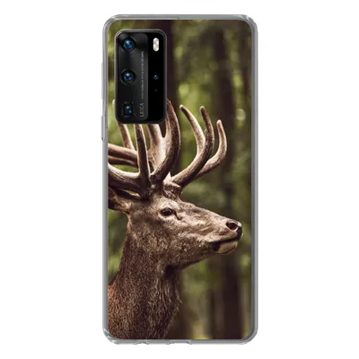 Produktbild von MuchoWow® Handyhülle Schutzhülle Hülle für Huawei P40 Pro Hirsch - Natur - Geweih - Wald - Tiere Silikon Softcase Handy Hülle - Schutz