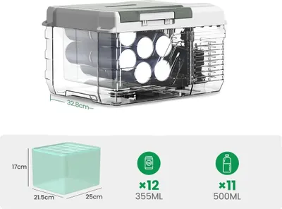 Image de Réfrigérateur portable, refroidissement rapide, double alimentation électrique, 9 L